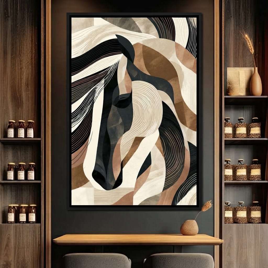 Stallion Earth and Shadow Canvas Wall Art