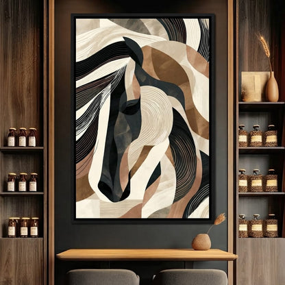 Stallion Earth and Shadow Canvas Wall Art