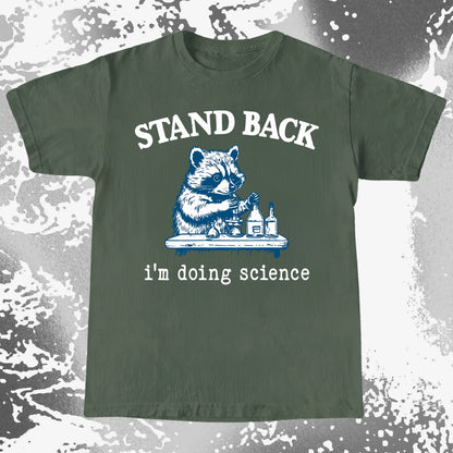 Stand Back I'm Doing Science Raccoon Shirt, funny meme tee gift (view 8)