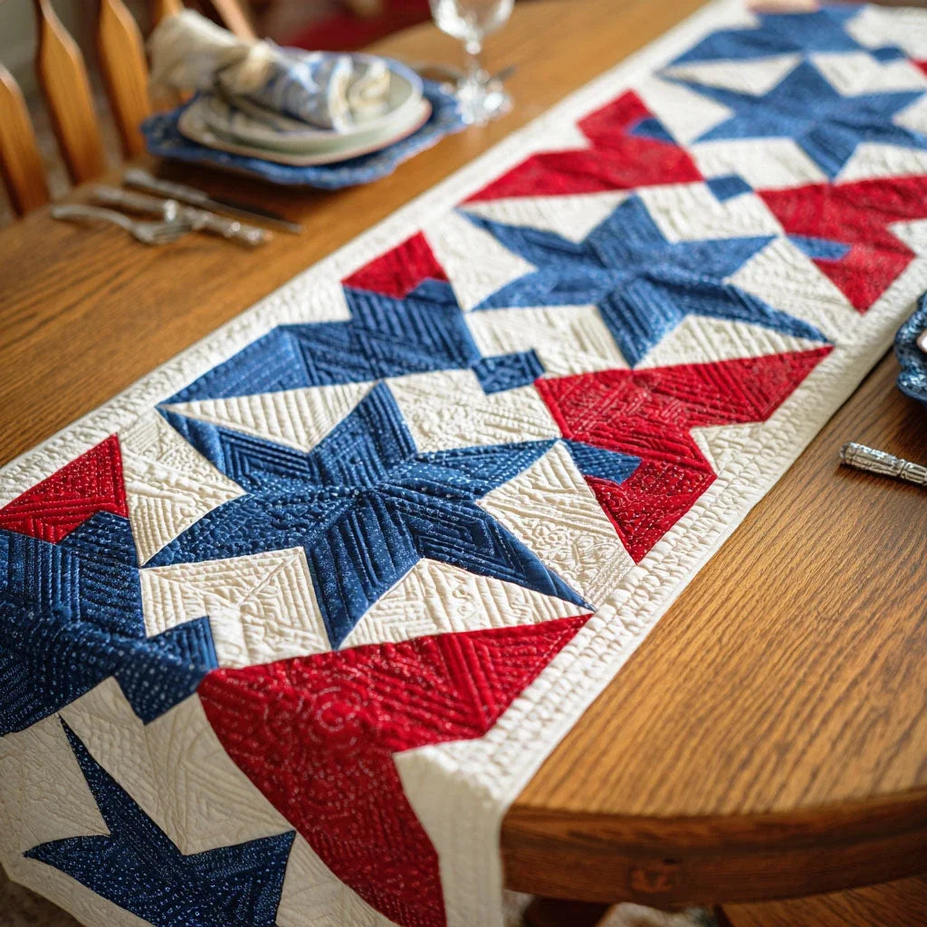Star Blossom Quilted Table Runner