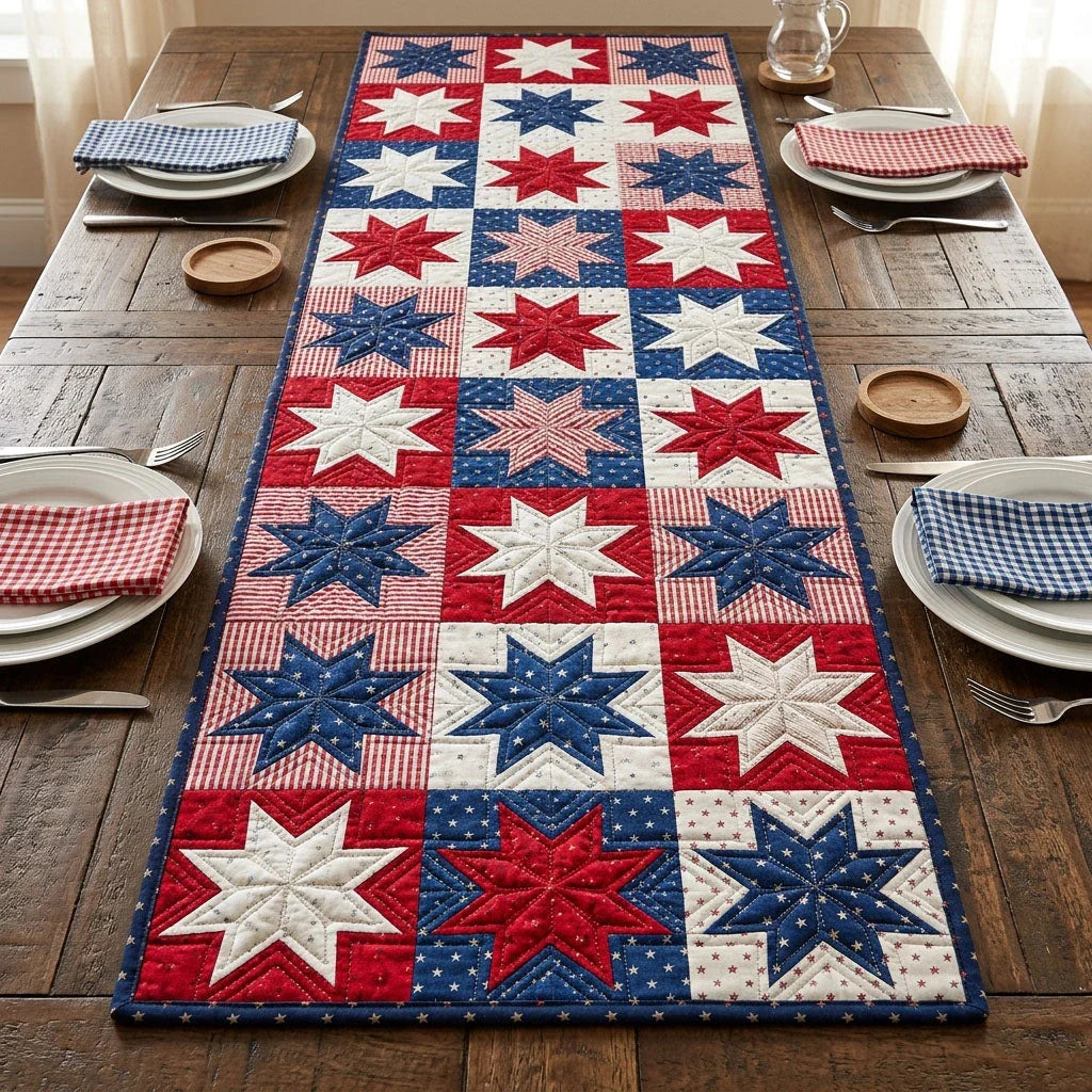 Star Garden Quilted Table Runner