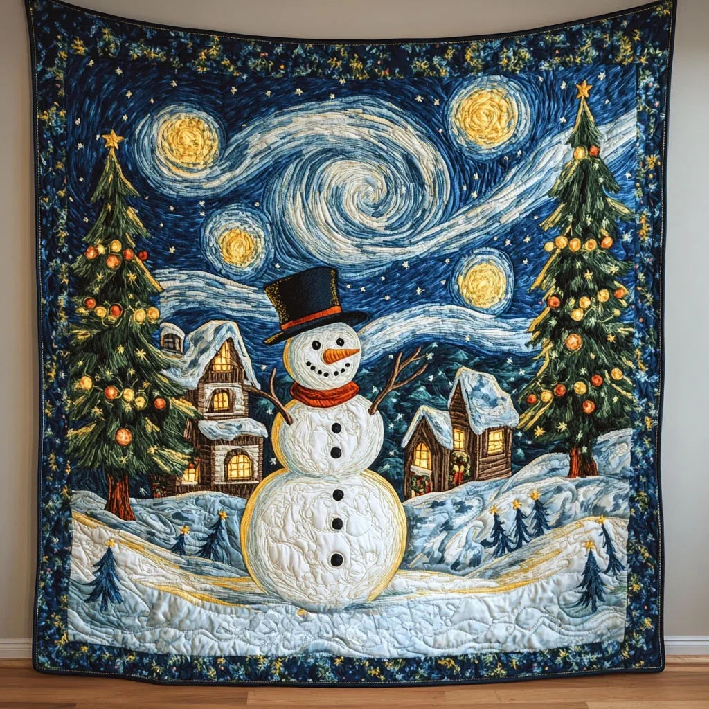 Star Glow Snowman Quilt Blanket