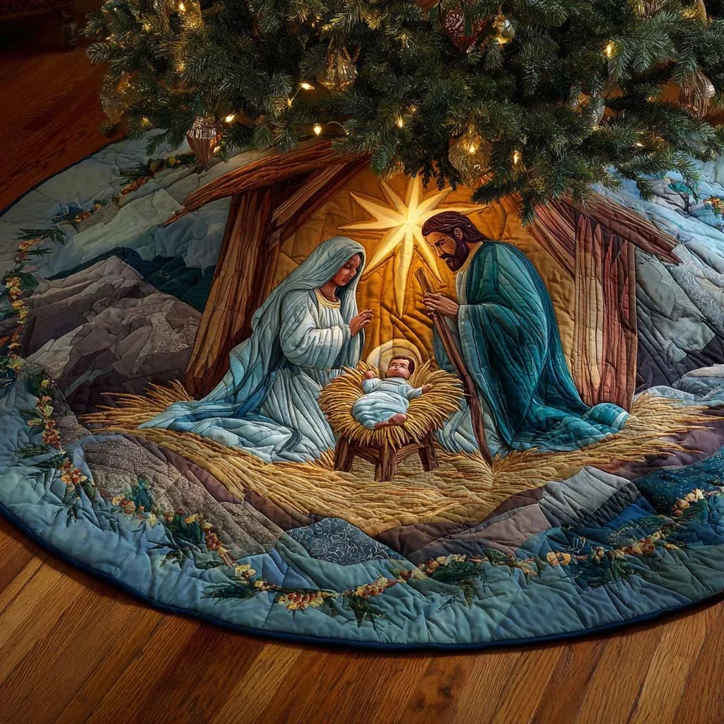 Star of Bethlehem Quilted Tree Skirt