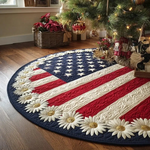 Star Spangled Home Christmas Quilted Tree Skirt