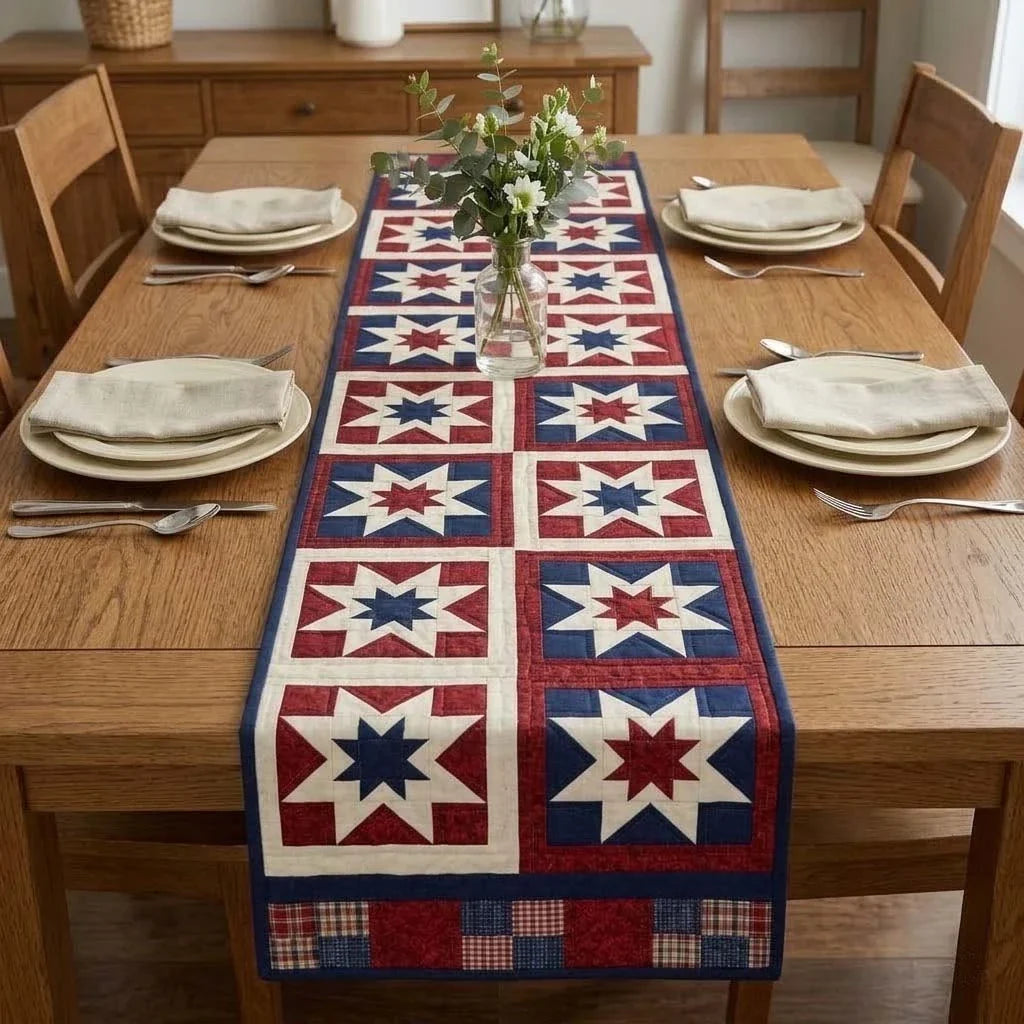 Starfield Blocks Quilted Table Runner