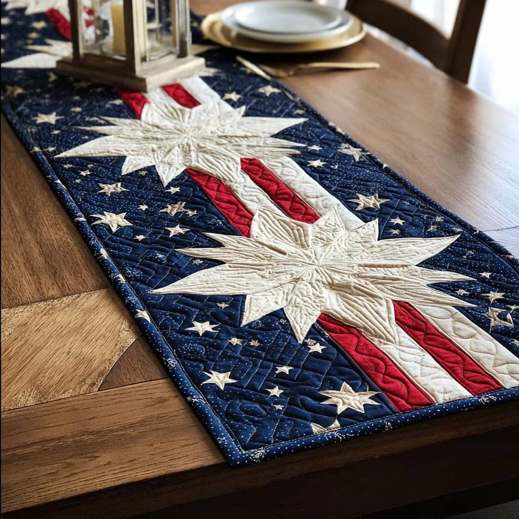 Starfield Stripe Quilted Table Runner