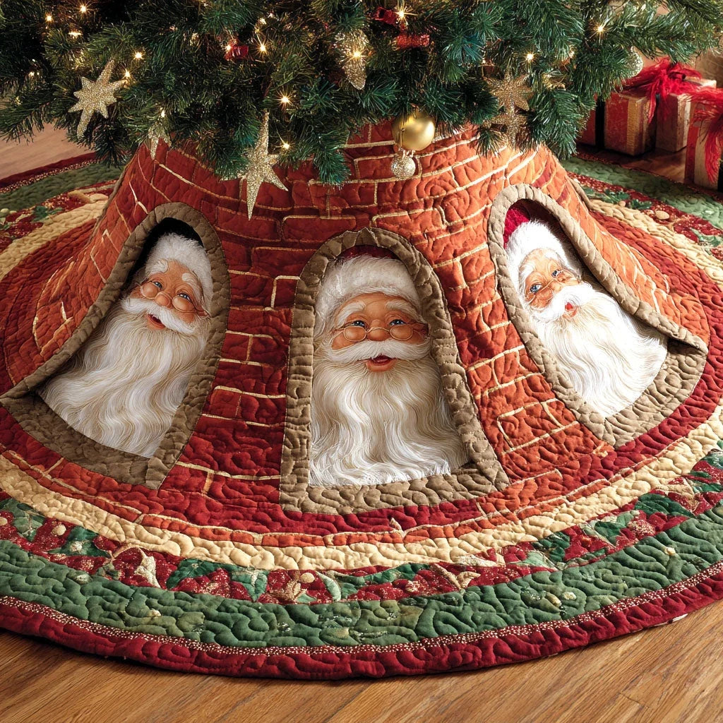 Starlight Santa Christmas Quilted Tree Skirt