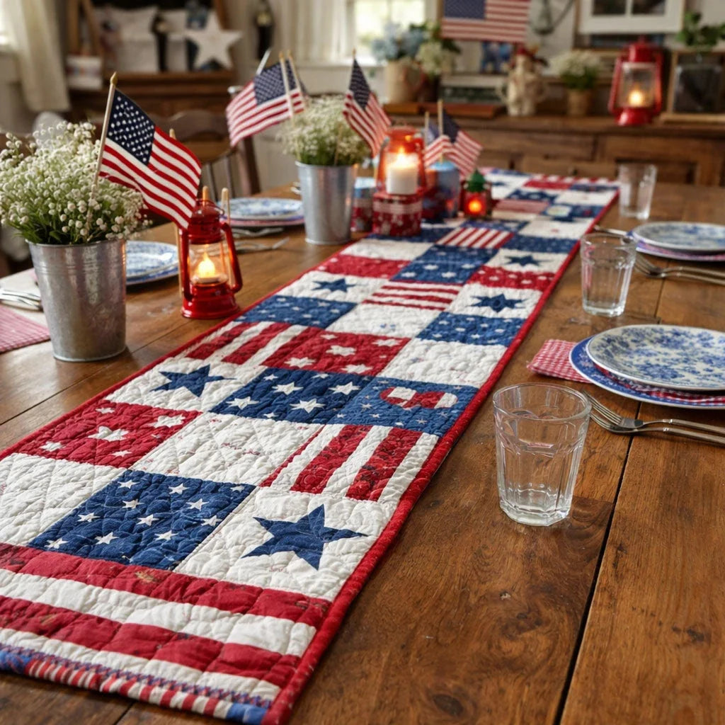 Starlight Sparkle Quilted Table Runner