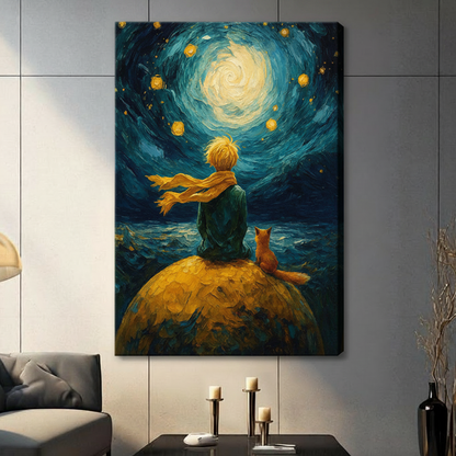 Little Prince Starry Night Van Gogh Canvas Art