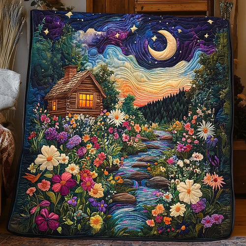 Starry Night Cottage Garden Quilt Blanket
