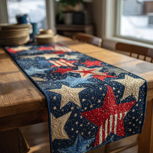 Starry Patriot Quilted Table Runner