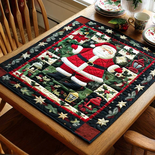 Starry Santa Night Quilted Table Topper