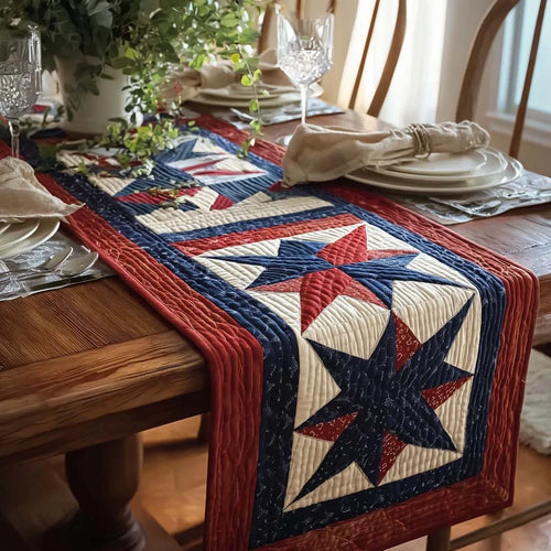 Stars and Stripes Quilted Table Runner