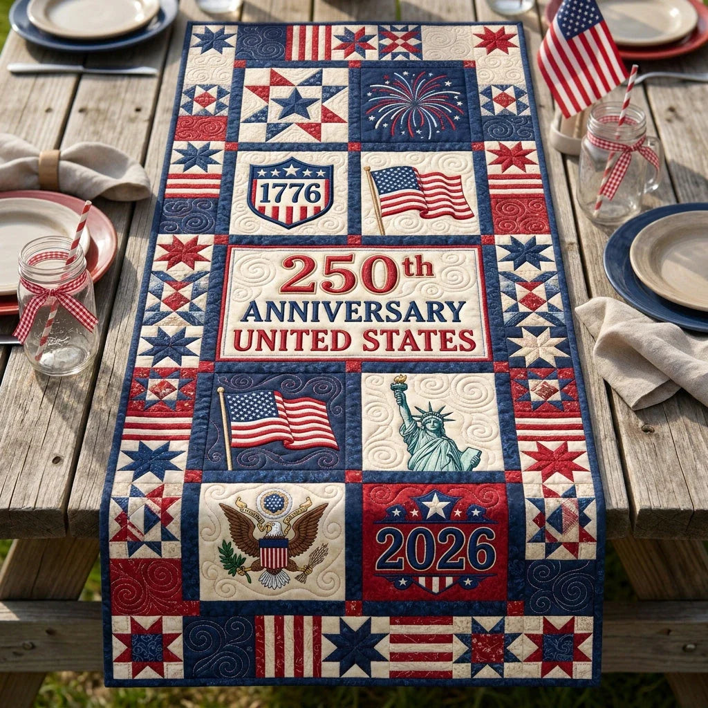 Stars Celebration Quilted Table Runner