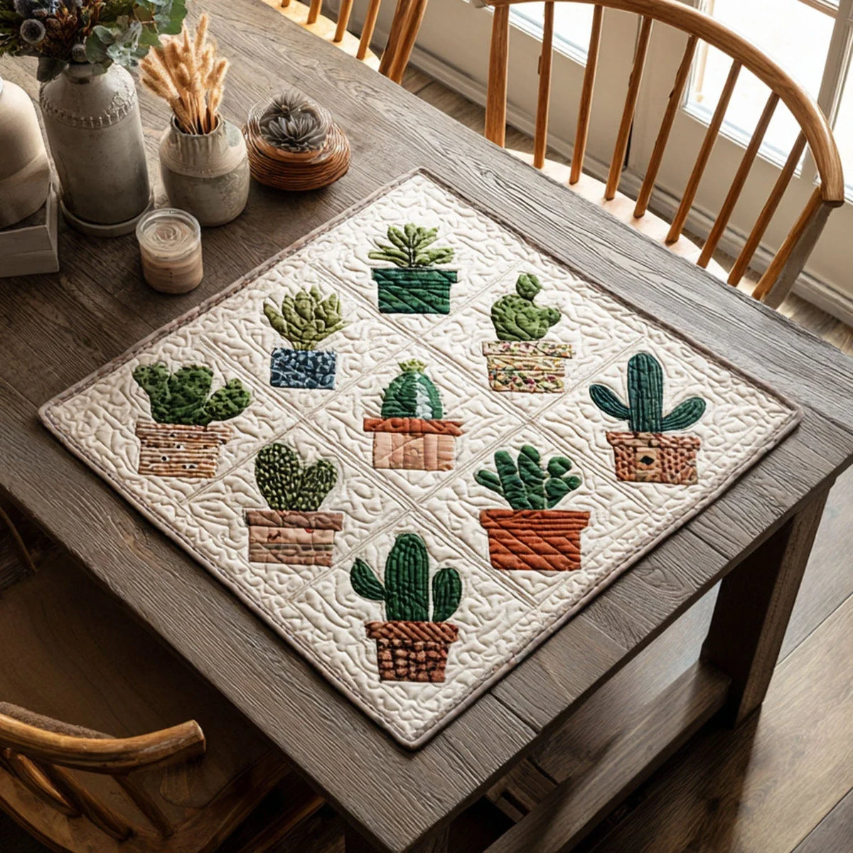 Stay Sharp Quilted Table Topper