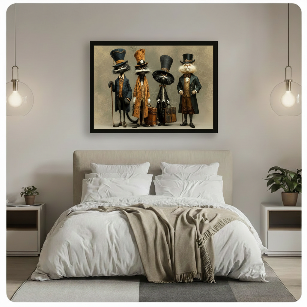 Victorian Gentleman Cat Canvas Wall Art
