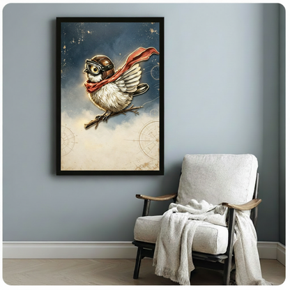 Steampunk Sparrow Aviator Adventure Canvas Art