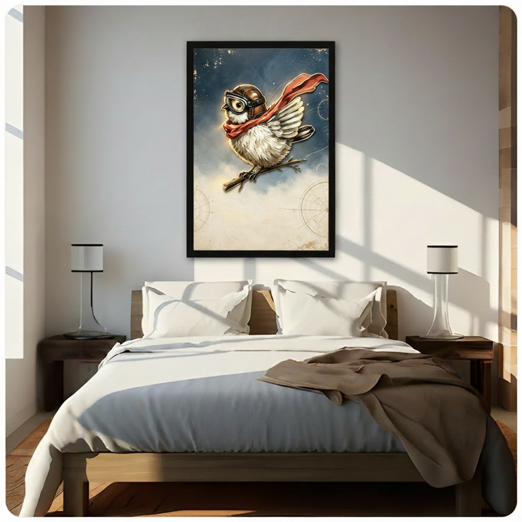 Steampunk Sparrow Aviator Adventure Canvas Art