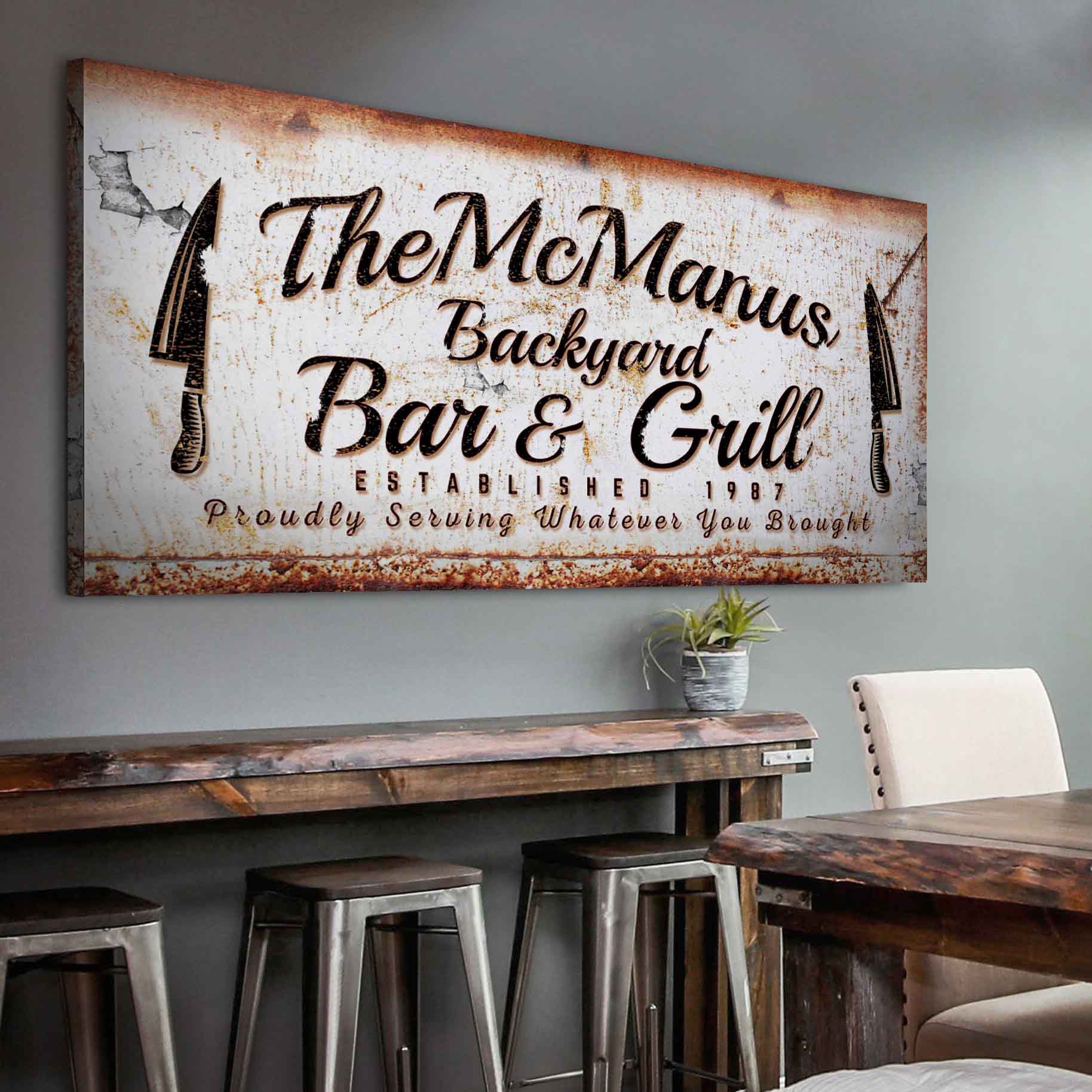 Backyard Bar & Grill Sign IV