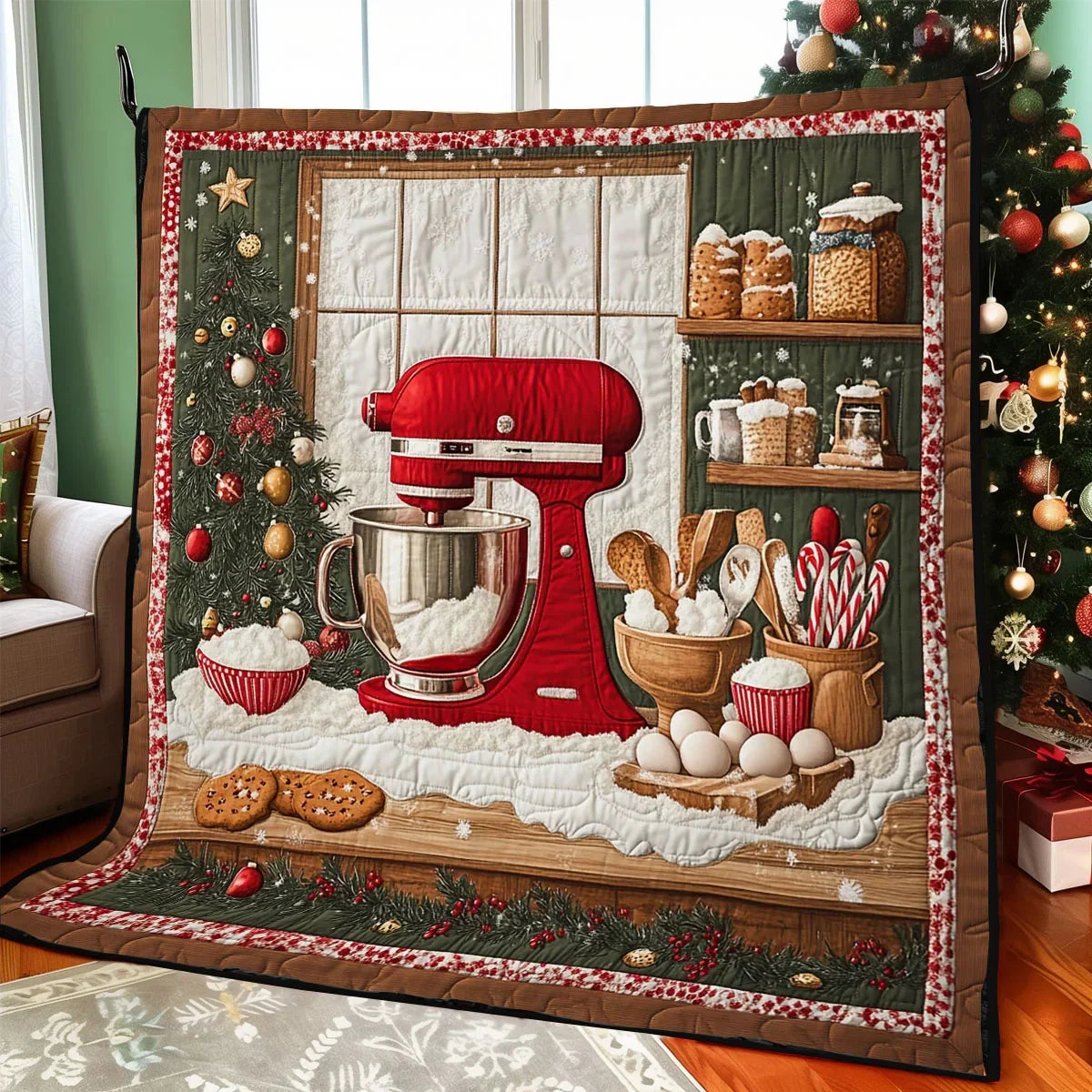 Sugar And Snowflakes Quilt Blanket