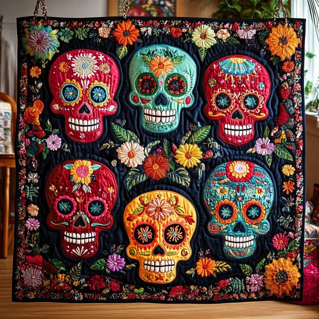 Sugar Skull Serenade Quilt Blanket