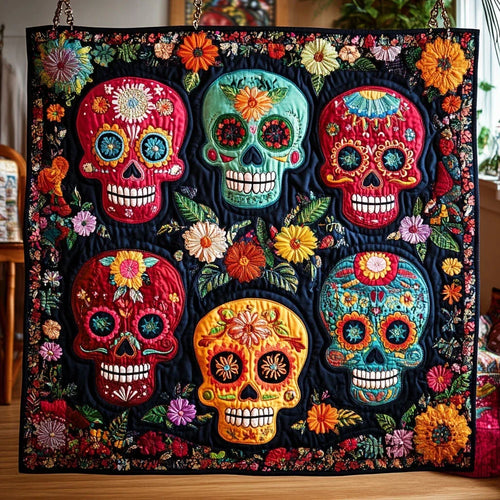Sugar Skull Serenade Quilt Blanket