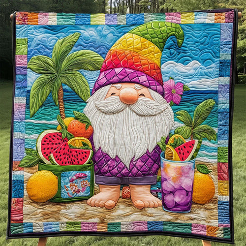Summer Gnome Vibes Quilt Blanket