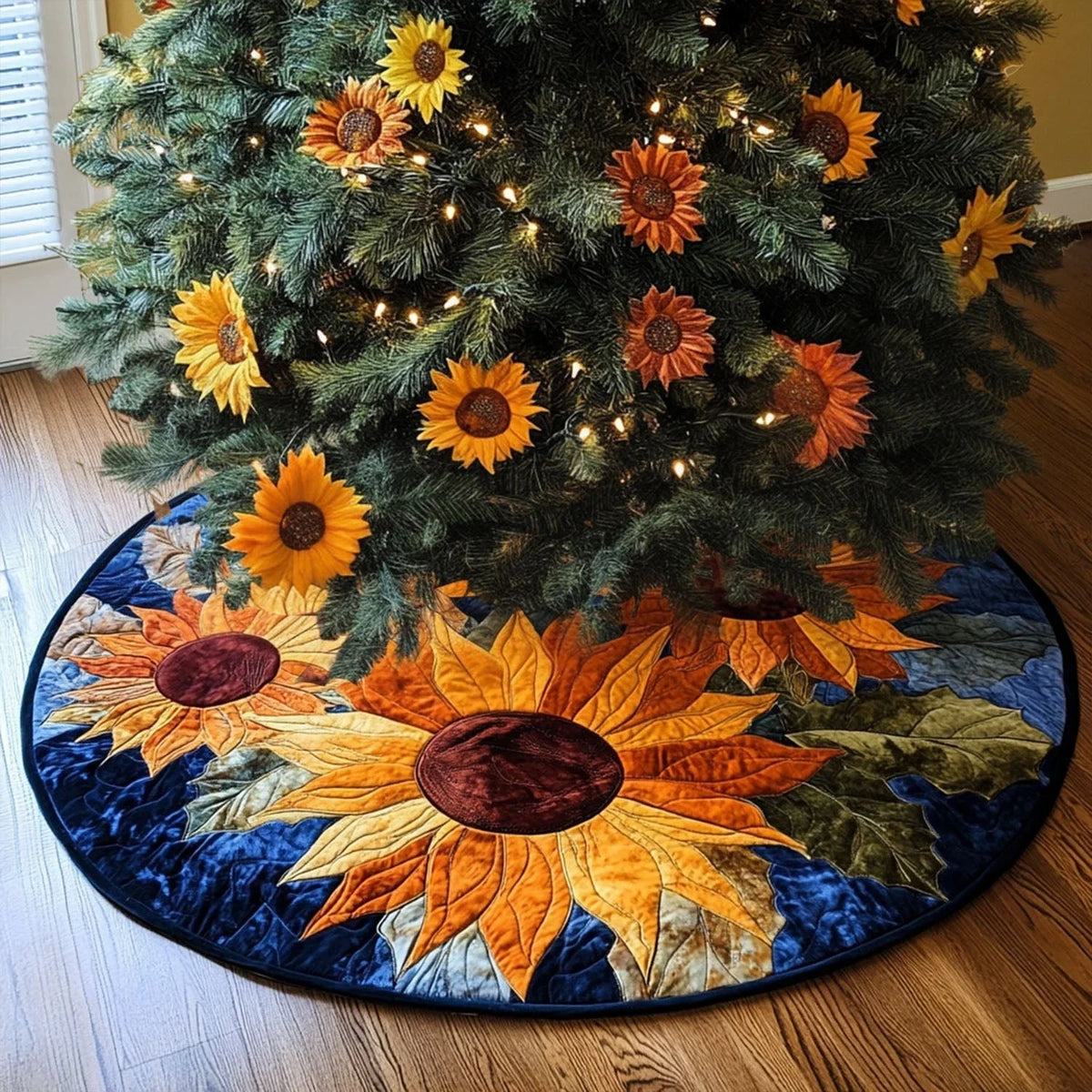 Summers Glow Quilted Christmas Tree Skirt