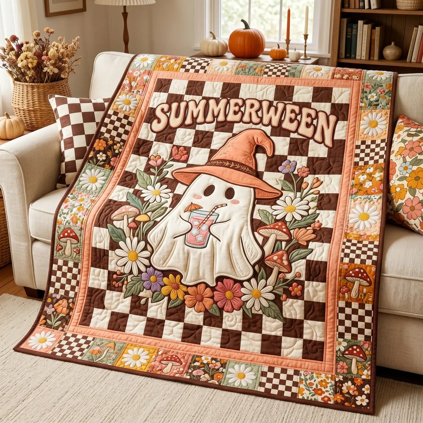 Summerween Boo Quilt Blanket