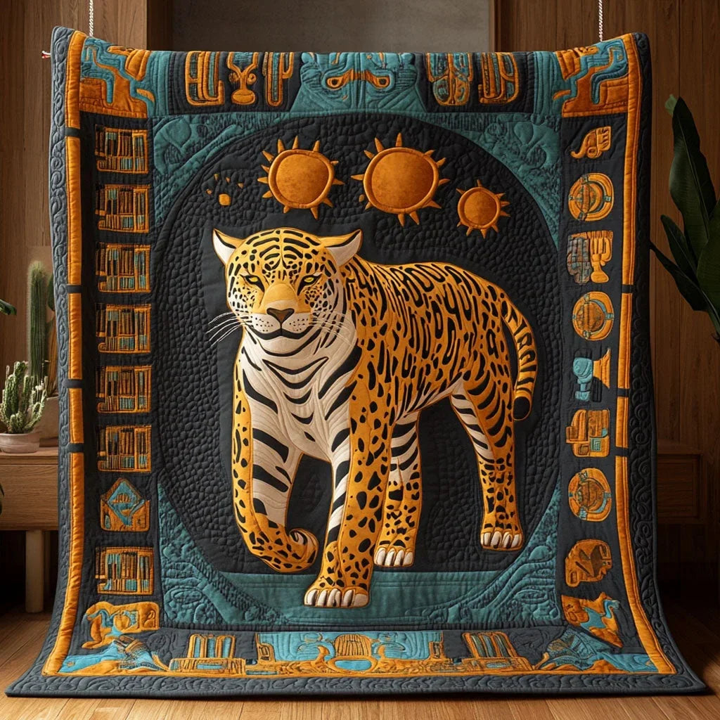 Sun Jaguar Quilt Blanket