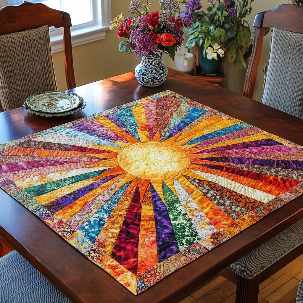 Sunburst Bliss Quilted Table Topper