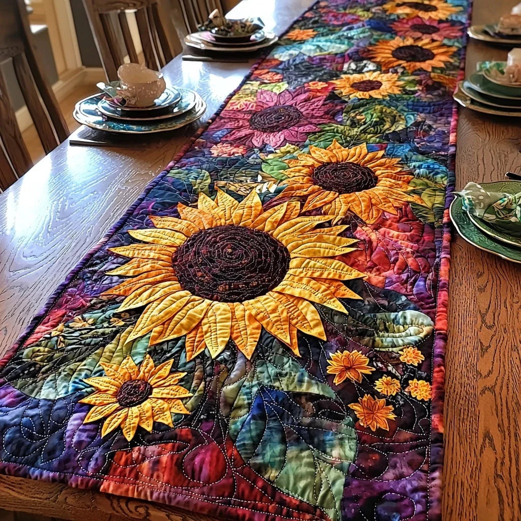 Sunburst Bloom Quilted Table Runner