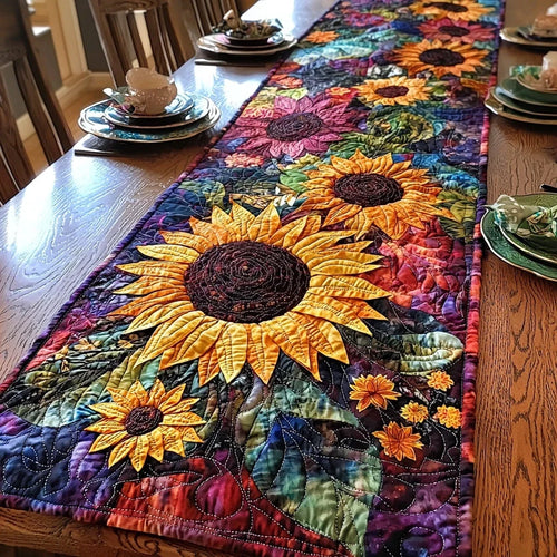 Sunburst Bloom Quilted Table Runner