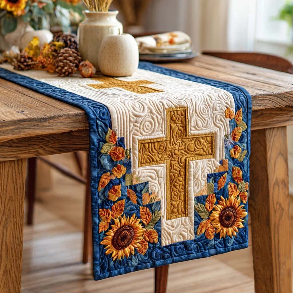 Sunflower Blessing Quilted Table Runner