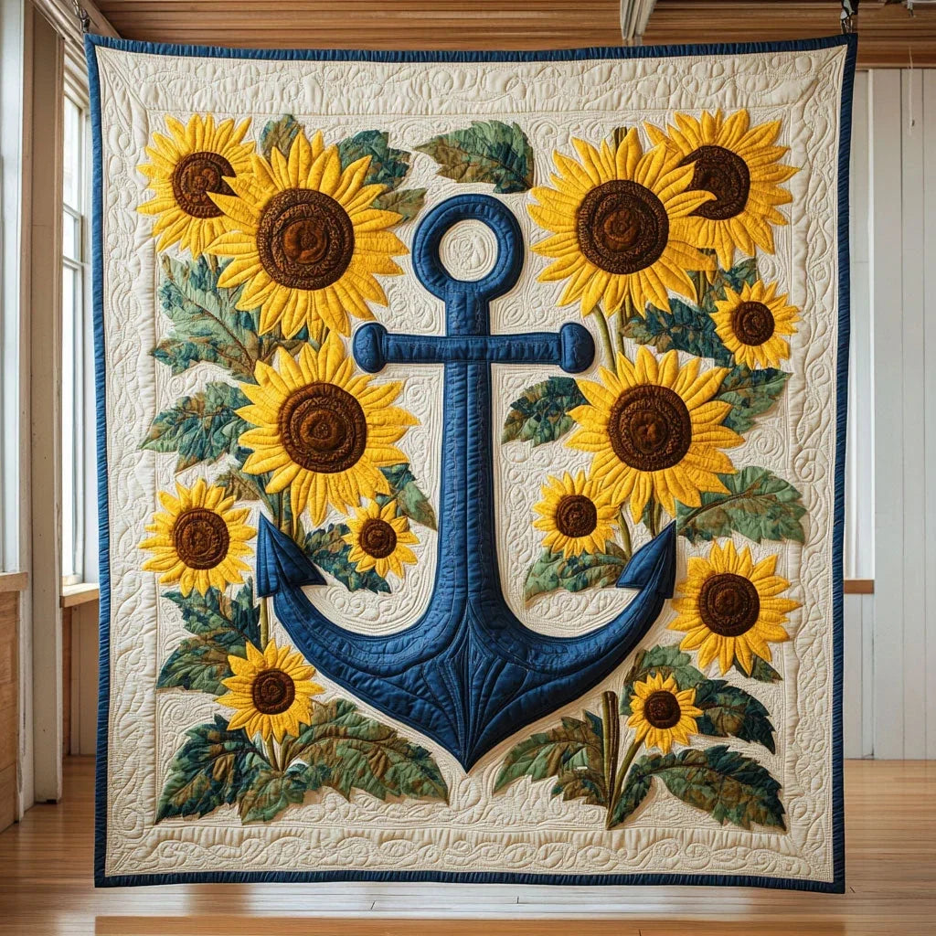 Sunflower Bloom Anchor Quilt Blanket