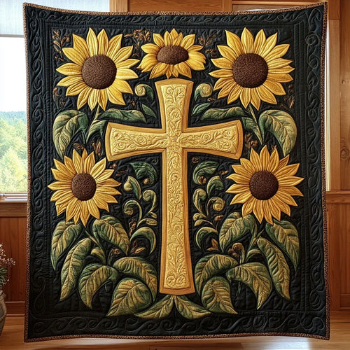 Sunflower Cross Quilt Blanket