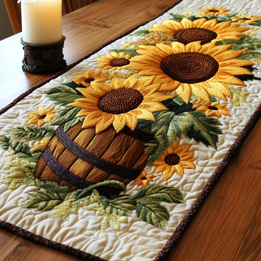 Sunflower Garden Quilted Table Runner