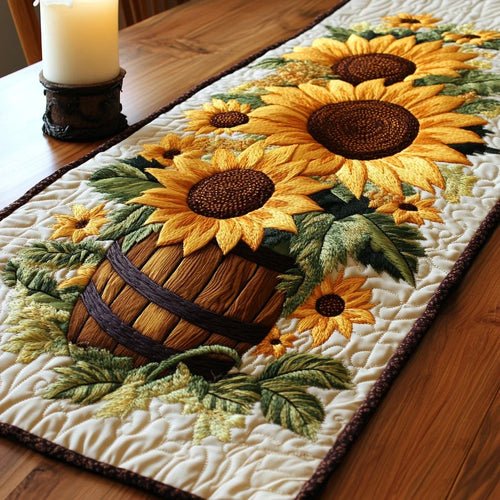Sunflower Garden Quilted Table Runner