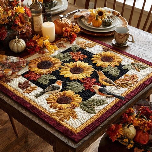 Sunflower Glow Quilted Table Topper