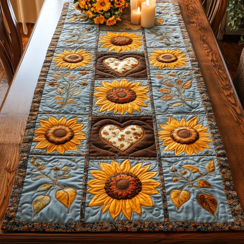 Sunflower Love Quilted Table Runner