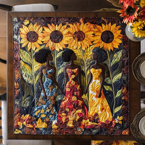 Sunflower Queens Quilted Table Topper