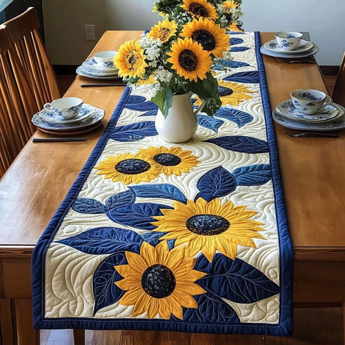 Sunflower Rise Trail Quilted Table Runner