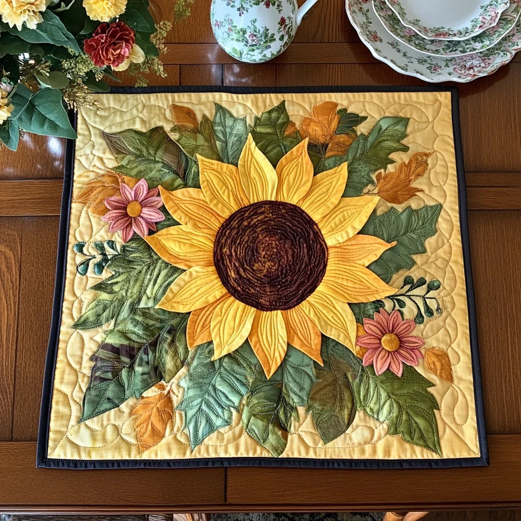 Sunflower Touch Quilted Table Topper