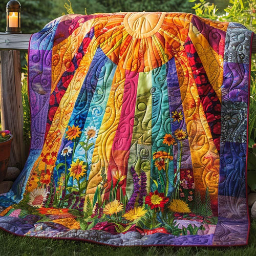 Sunlit Bliss Quilt Blanket - Quilted Blanket by Wild and Way