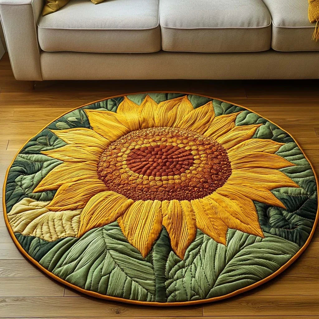 Sunlit Embrace Quilted Round Mat