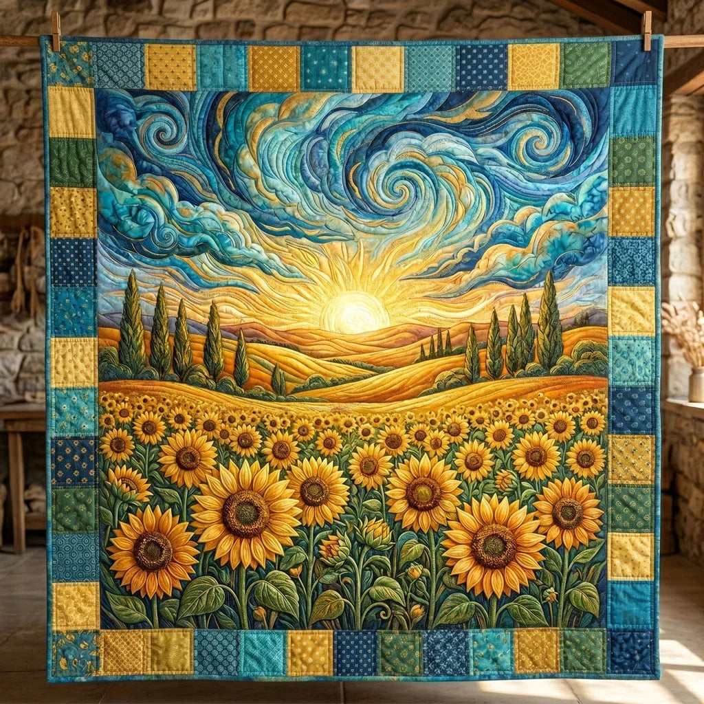 Sunlit Fields Symphony Quilt Blanket