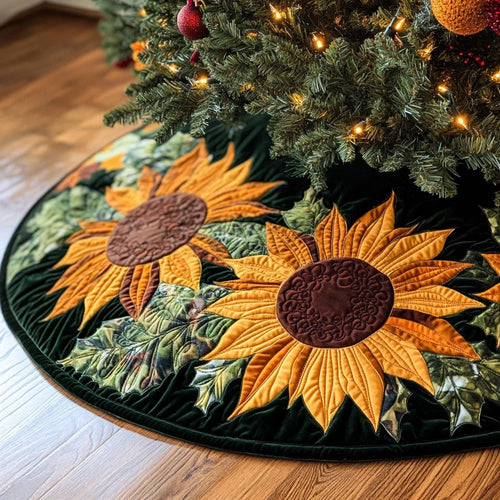 Sunlit Meadow Quilted Christmas Tree Skirt