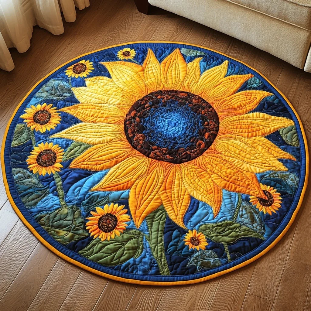 Sunlit Serenade Quilted Round Mat