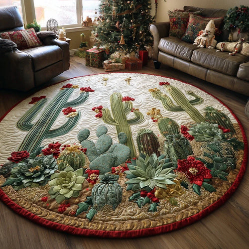 Sunlit Spines Quilted Round Mat