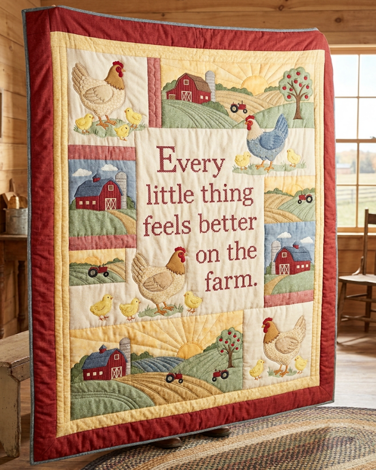 Sunny Barn Quilt Blanket - Quilted Blanket by Wild and Way
